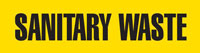 Sanitary Waste (Yellow) Adhesive Pipe Marker