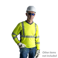Type R, Class 2, Comfort Stretch Long Sleeve Shirt with Reflective Tape and Gray Side Panels