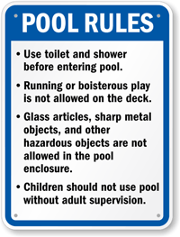 Custom Pool Rules Sign for California