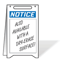 Notice (With Dry Erase Area) Fold-Ups® Floor Sign