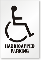 Handicapped Pavement Stencil