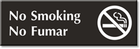 No Smoking No Fumar Bilingual Engraved Door Sign
