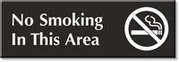 No Smoking In This Area Engraved Door Sign