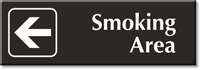 Smoking Area with Left Arrow Engraved Door Sign