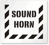 Sound Horn Traffic Stencil