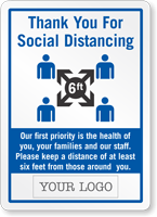 Add Your Logo Social Distancing Custom Sign