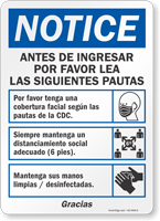 Before Entering Please Read Guidelines Spanish Sign