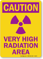 Caution High Radiation Area Sign