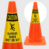 Caution Slippery When Wet Or Icy Cone Collar