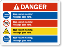 Choose Header, Select Cliparts And Add Warning Message Sign