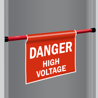 Danger High Voltage Door Barricade Sign