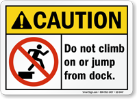 Do Not Climb On Jump From Dock Sign