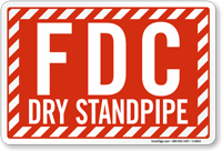 Dry Standpipe Fire Department Connection Sign