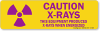 Equipment Produces X-Rays When Energized Radiation Sign