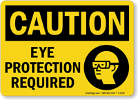Caution: Eye Protection Required (with graphic)