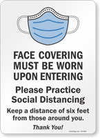 Face Covering Must Be Worn Upon Entering Sign