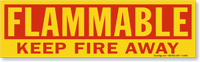Magnetic Cabinet Label: Flammable Keep Fire Away
