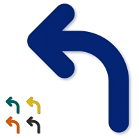 Left Curve Arrow Floor Marker