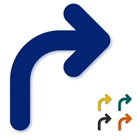 Right Curve Arrow Floor Marker
