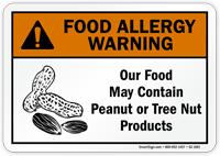 Food May Contain Peanut Tree Nut Allergy Sign