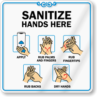 ShowCase Sanitize Hands Here Wall Sign