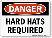 Hard Hats Required OSHA Danger Sign