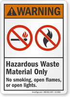 Hazardous Waste Material Only ANSI Warning Sign