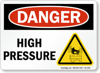 High Pressure OSHA Danger Sign
