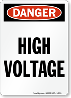 Danger: High Voltage (vertical)