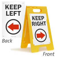 Keep Right (W/Right Arrow) Fold-Ups® Floor Sign