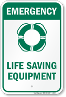 Life Saving Equipment (graphic) Warning Sign