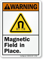 Magnetic Field In Place ANSI Warning Sign