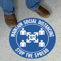 Maintain Social Distancing SlipSafe Floor Sign