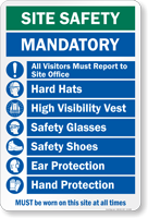 Must Be Worn On This Site Safety Sign