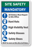 Must Be Worn On This Site Safety Sign