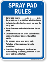 Spray Pad Rules Sign for New York