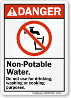 Non Potable Water Danger Sign