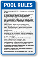 Pool Rules Sign for Ohio
