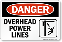 Overhead Power Lines Sign