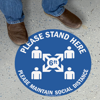 Please Maintain Social Distance SlipSafe Floor Sign