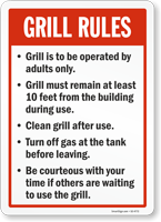 Public Grill Use Sign