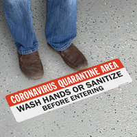 Quarantine Area Wash Hands SlipSafe Floor Sign