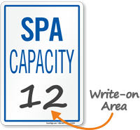 Spa Max Capacity Sign