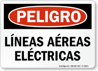 Lineas Aereas Electricas, Spanish Overhead Power Lines Sign