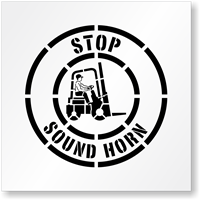 Stop Sound Horn Floor Stencil