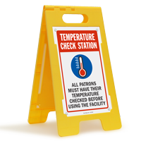 Temperature Check Station FloorBoss Sign
