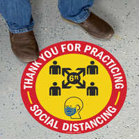 Thank You For Practicing Social Distancing Floor Sign