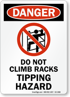 Tipping Hazard Do Not Climb Sign