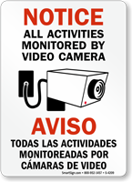 Notice / Aviso All Activities Monitored Sign