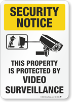 Video Surveillance Security Notice Sign